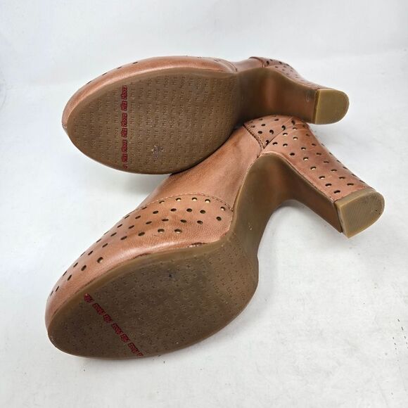 MIZ MOOZ Lesley Oiled Tan Perforated Leather Lace-Up Heeled Shoes Size 7.5 - Picture 11 of 12